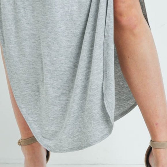 Plus Casual T-Shirt Maxi Dress Gray - Picture 7 of 9